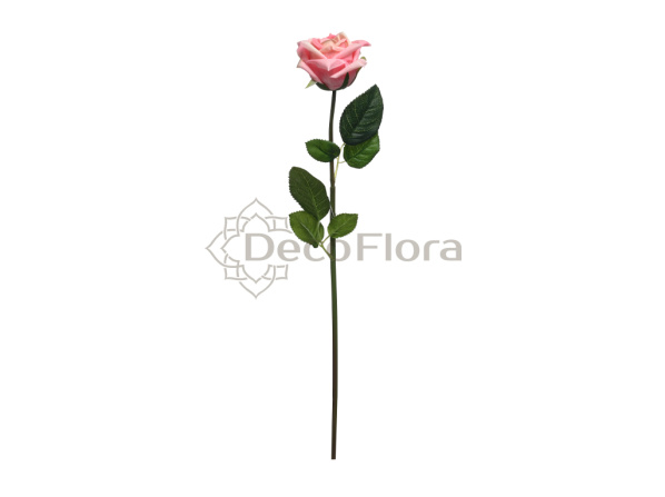 Ц.И. Роза из силикона 46см бело-розовая 