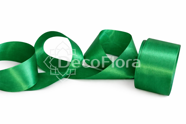Лента атласная 5cm*25ярд - 076 - зелёная