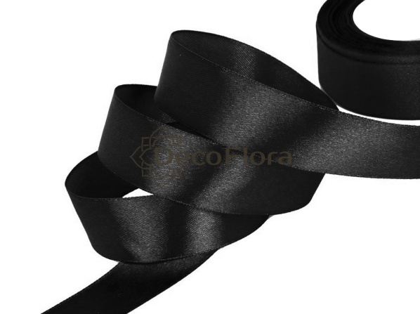 Лента атласная 4cm*20м - 1132 - черный 