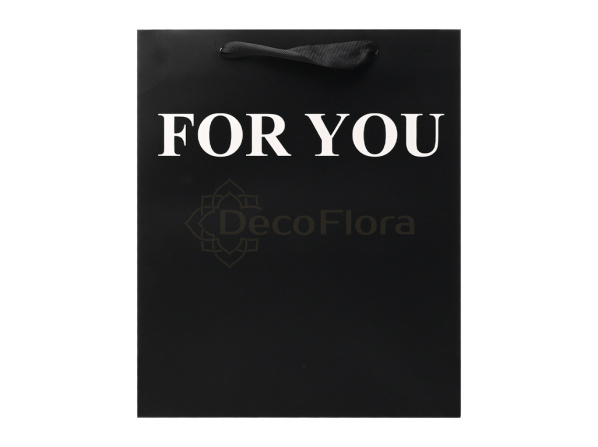 Пакет подарочный 25х30х25 см For You черный