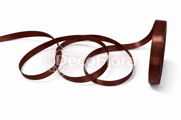 Лента атласная 1,2cm*25ярд - 070 - шоколадная