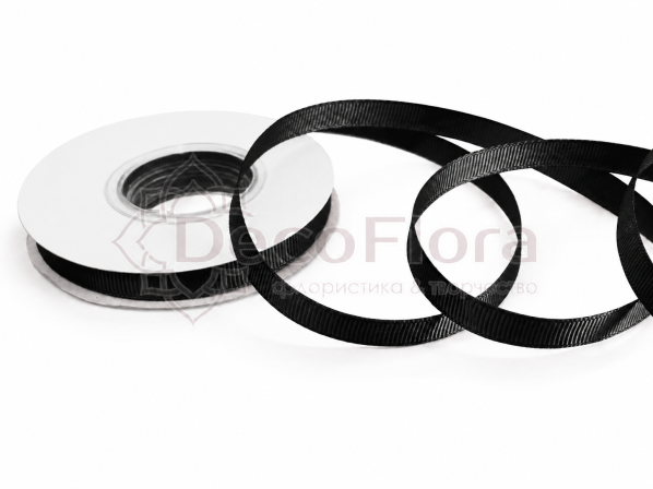 Лента репсовая 1cm*20y - 039 - черная