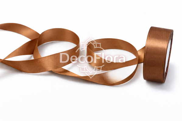 Лента атласная 2,5cm*25ярд - 160 - дымчато-коричневая