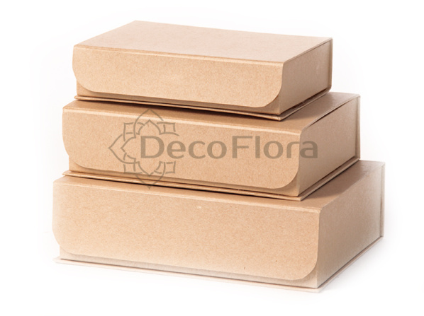Набор из 3-х коробок картонных Книга 20*15*6см, 18*13*5см, 16*11*4см
