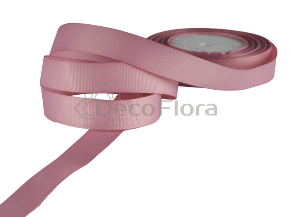 Лента репсовая 1cm*20м - 1020 - коричнево-розовая 