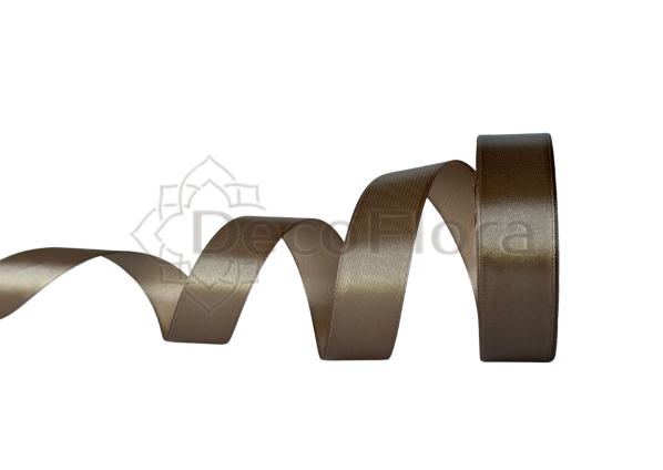 Лента атласная 2,5cm*25ярд - 105 - коричневая 