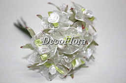 Декоративные цветы белые в упаковке 12шт