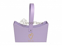 Коробка-сумка для цветов 20*12,7*11см светло-лиловая